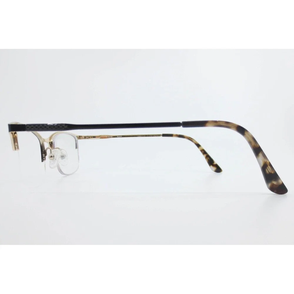 Karen Kane Spearmint Eyeglasses Black Gold Semi Rimless Cat Eye Frames 51-18-140